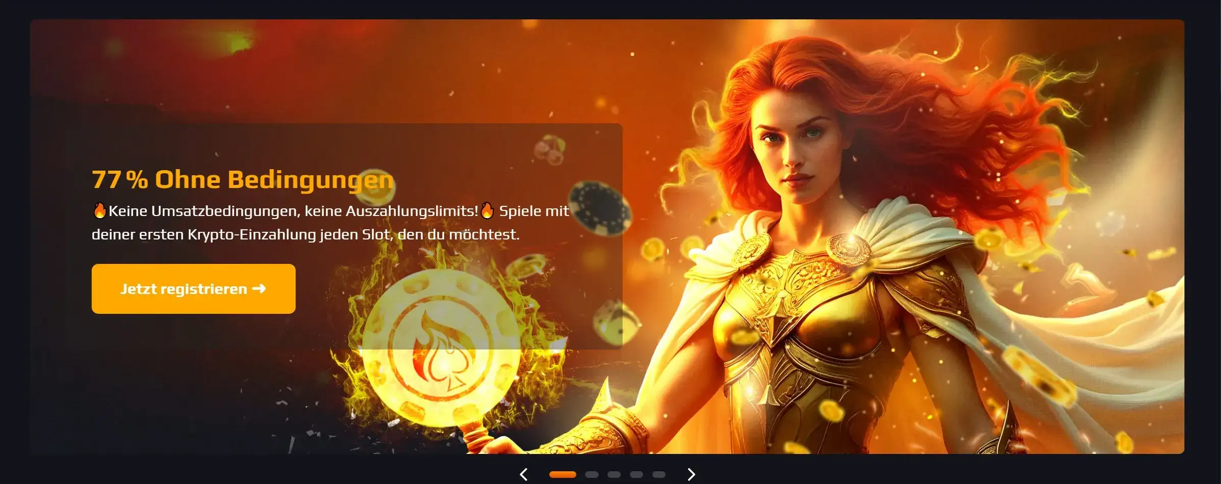 Blaze spins casino banner PC