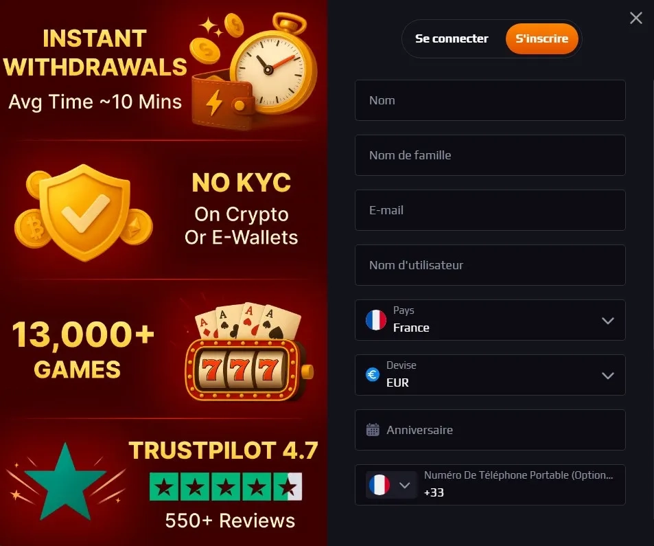 Blazespins s'inscrire